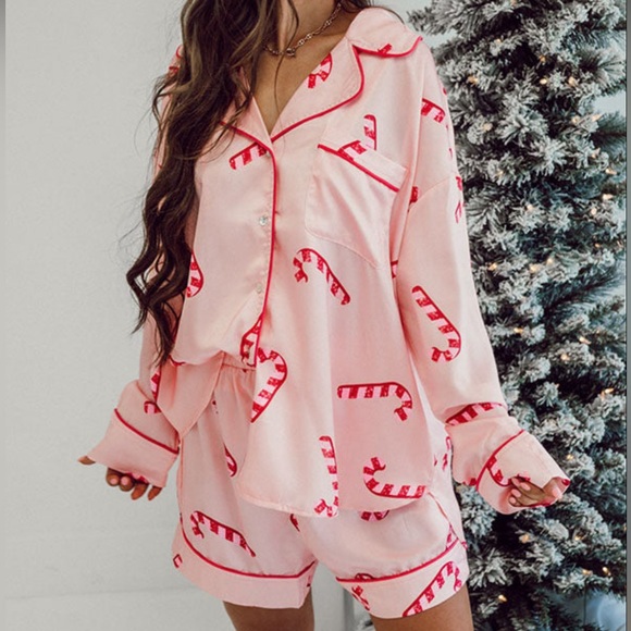 Candy Cane Shorts Pajamas - Picture 2 of 7